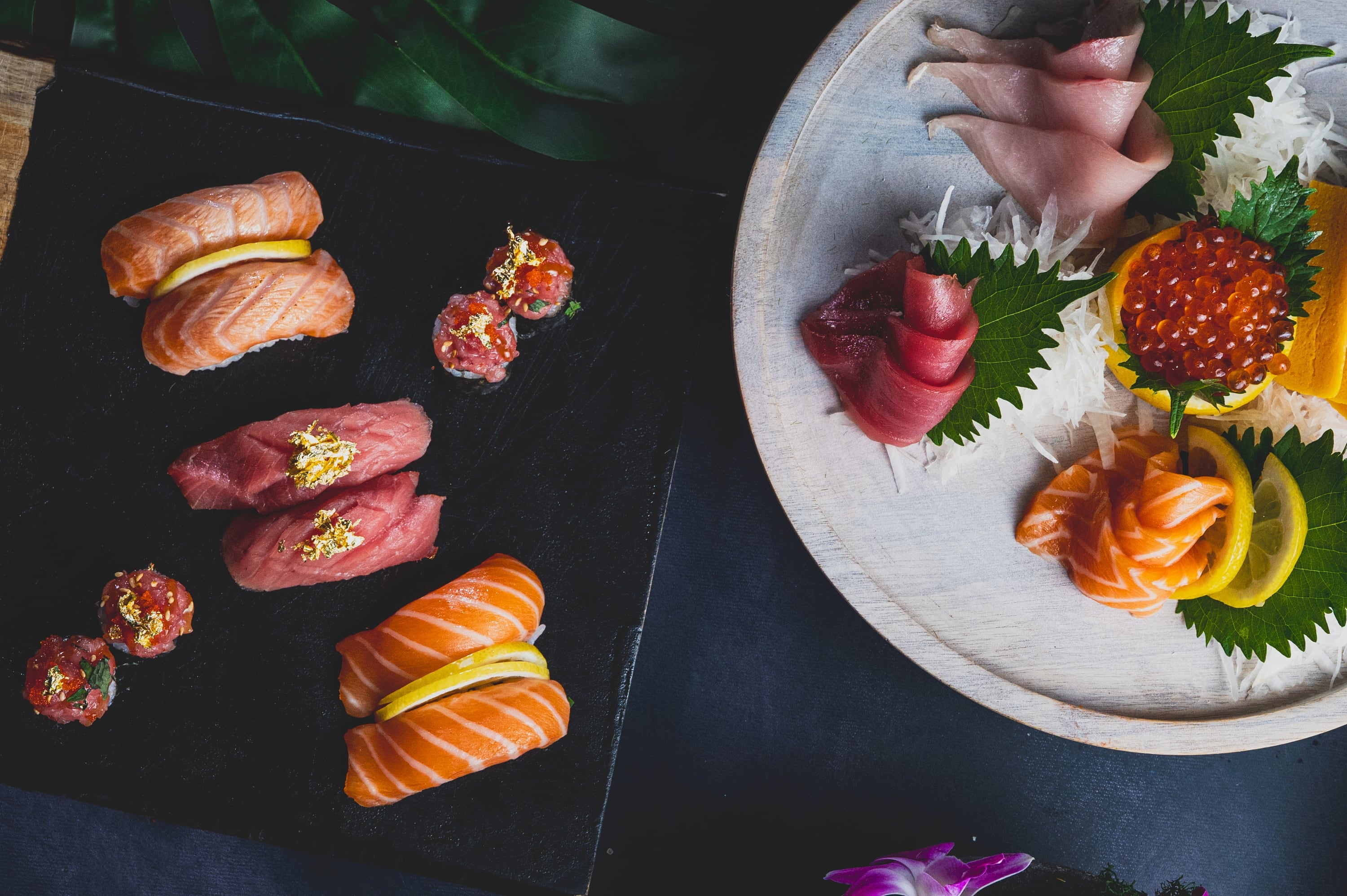 Nigiri and sashimi spread for a PARDI Sushi event